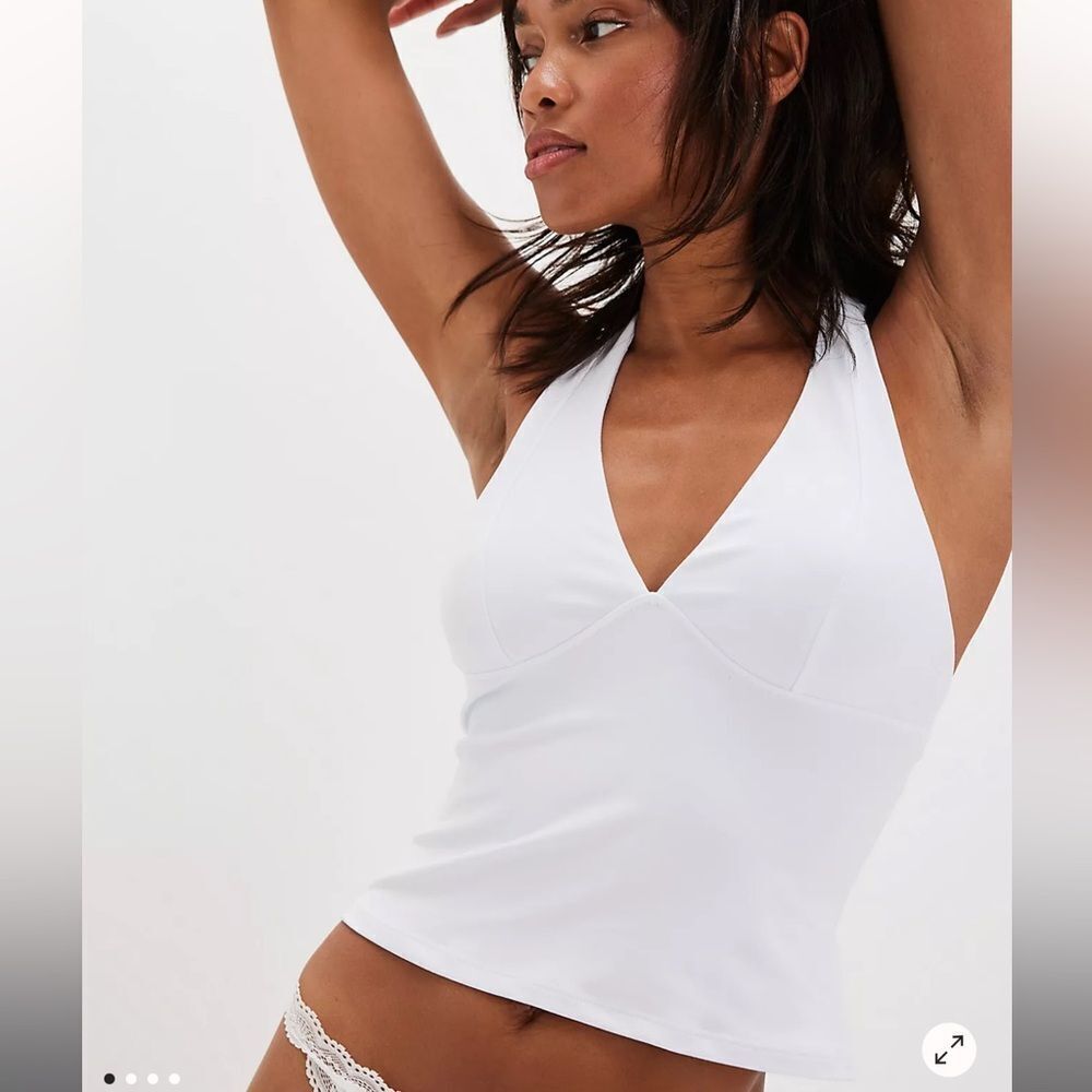 NEW Free People Intimately Still Here Halter Cami - White Medium